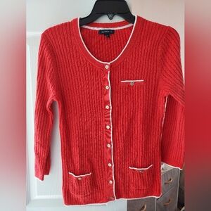 Land's End Coral Red Women's Cardigan